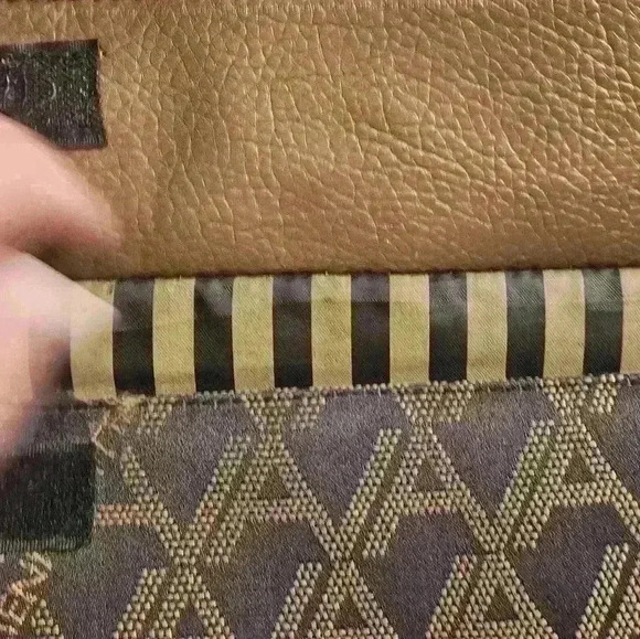 Adrienne Vittadini Large Laptop Travel Tote Fabric with Leather Trim EUC - Picture 8 of 16